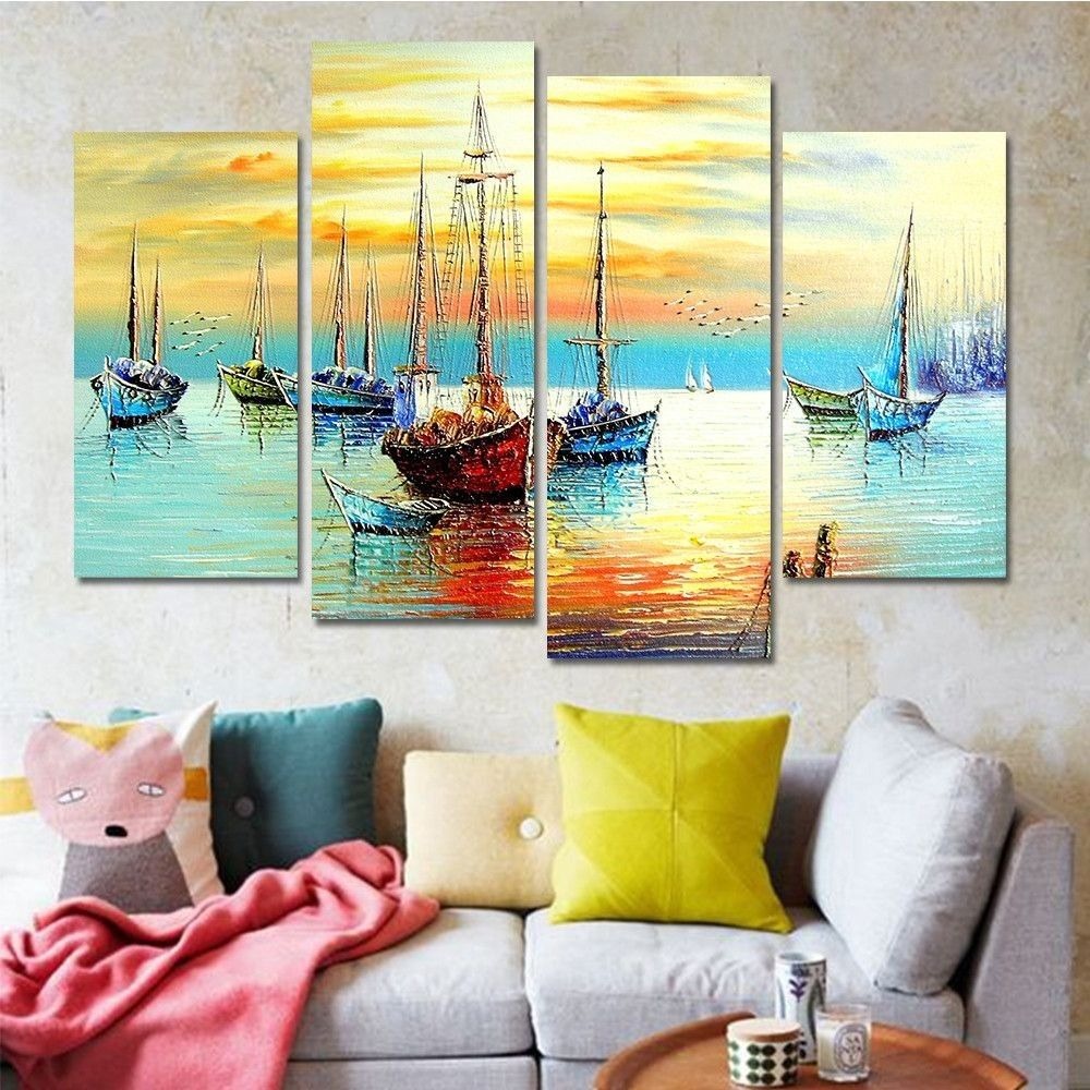 Set of 4 Decorative Wall Art Canvas Frames – Modern 4 Pcs Wall Frame Set (