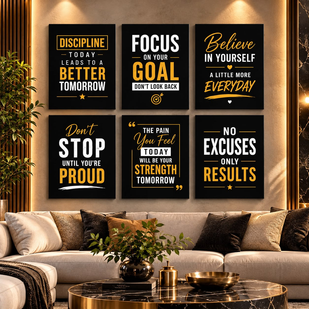 Set of 6 Premium Wall Art Photo Tiles – Modern Home Decor Sets