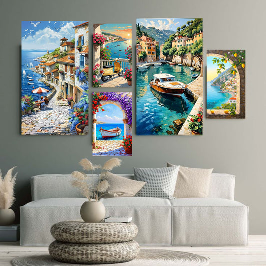 5Pcs Vintage painting wall frame home decor, wall decor