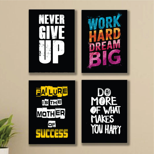 4pcs motivational sticky phototile Wooden Material wall frames for home decor