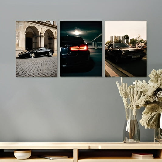 Car Series 3-Piece Wall Art Frame Set
